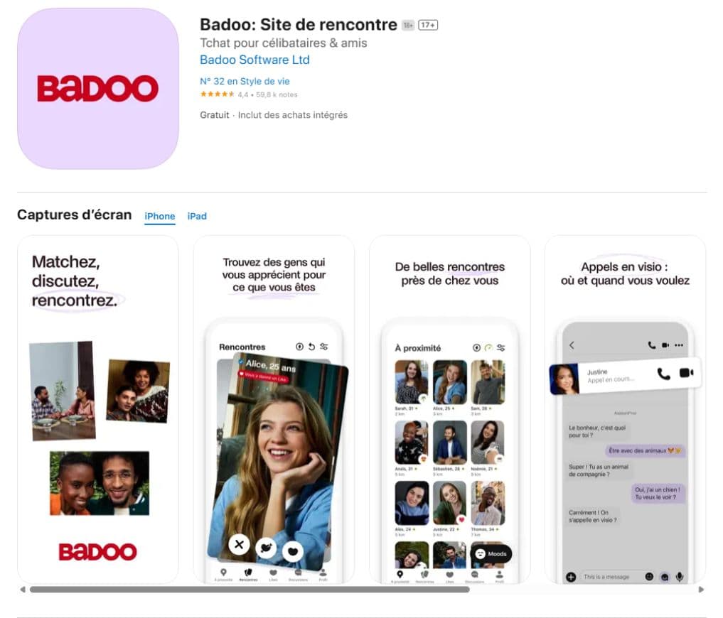 Comparatif appli rencontre Badoo