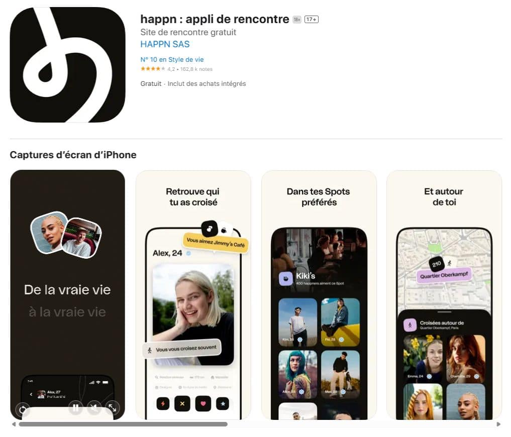 Comparatif appli rencontre Happn