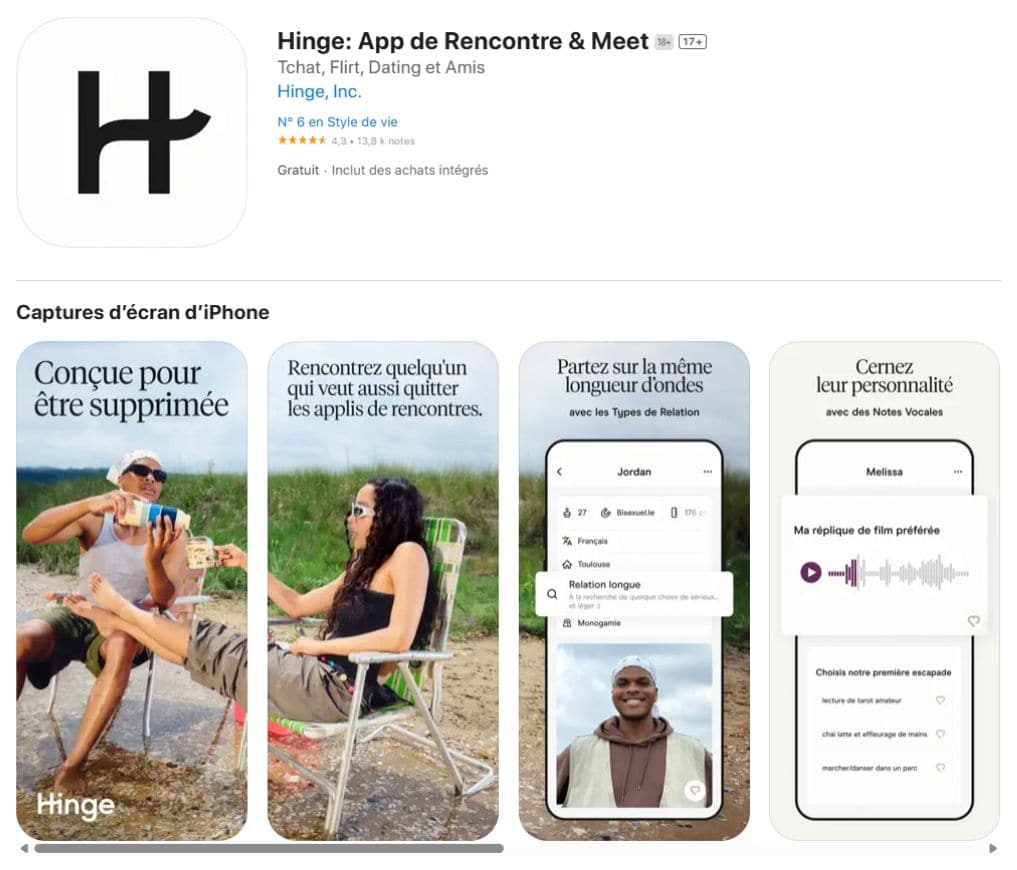 Comparatif appli rencontre Hinge